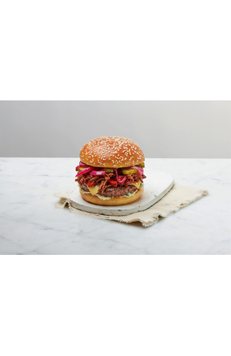 St Pierre Seeded Brioche Beef Brisket Burger