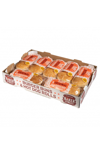 Baker Street 4 Mega Burger Buns x7 Case  Angled