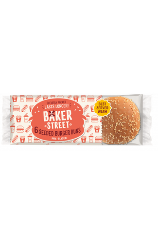 Baker Street 6 Seeded Burger Buns Pack